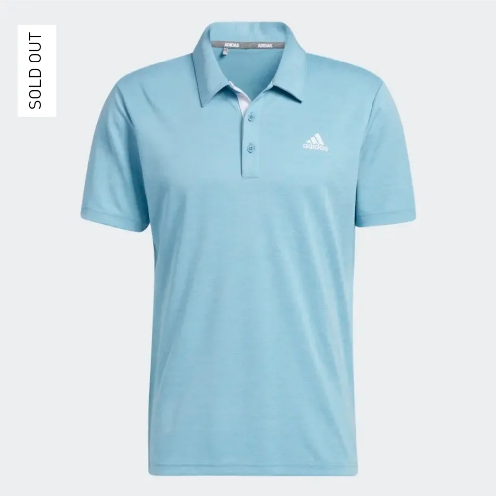 Adidas ADVANTAGE NOVELTY HEATHERED‎ POLO SHIRT GP4211 Light Blue Large L UV50+